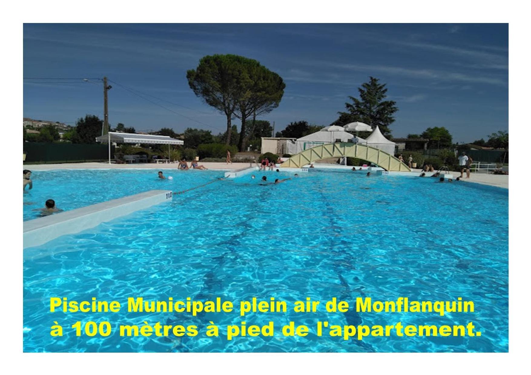 Charmant Appartement Avec Piscine. Monflanquin Exterior photo